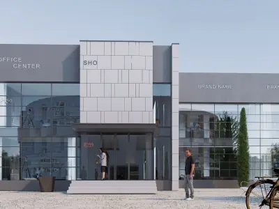 office building Low-poly 3D model 5