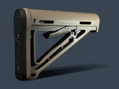 Carbine Buttstock Low-poly 3D model