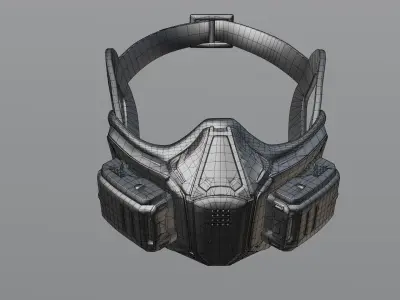 Gas Mask Low-poly 3D model get