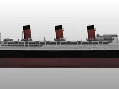 SS ILE DE FRANCE French ocean liner 1927 print ready model 3D print model