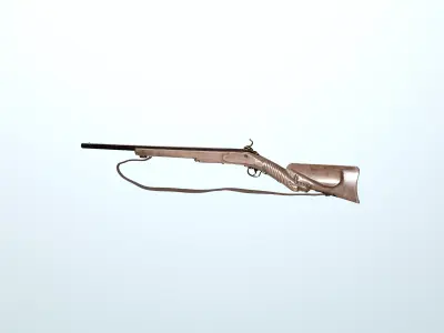 Antique Walnut Shotgun - High Detail 3D Model 3D model