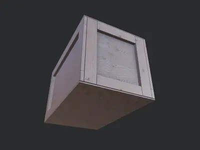 Wooden Box 04 Low-poly 3D model