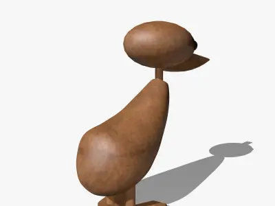 Wooden Toy Duck Low-poly 3D model purchase