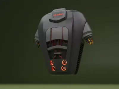 Sci-fi military jetpack 3D model