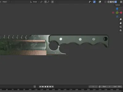 Game Ready Tactical Combat Cleaver  PBR Textured   Low-poly 3D model