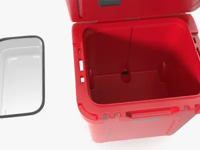 Outdoor Wheeled Ice Chest Red 3D model