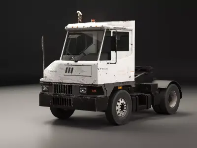Aged Industrial Terminal Tractor Yard Truck PBR Low-poly 3D model