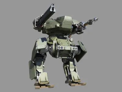 Mech Tank LP  animated Low-poly 3D model