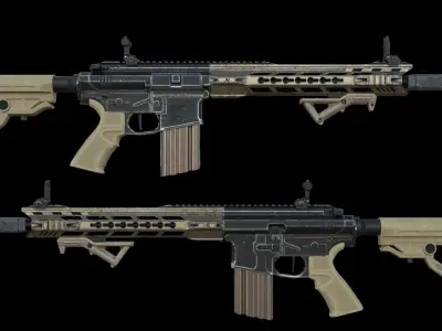 Angled Foregrip Low-poly 3D model