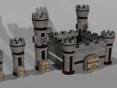 tower defance game ready low poly tower pack  Low-poly 3D model