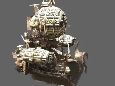 Monster hunter Style Airship 3D model