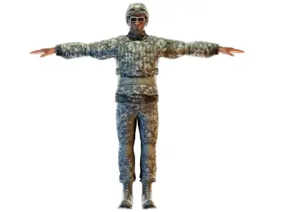 Ready Action Tactical Man 3D Model Download  Virtual Warfare Low-poly 3D model