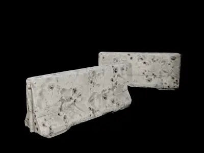 8 Destroyed Concrete Divider Pack Game Ready Low-poly 3D model