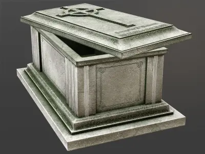 Chest Tomb 2 Low-poly 3D model