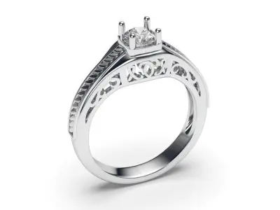 solitaire with ring sizes  8 part S73 3D print model