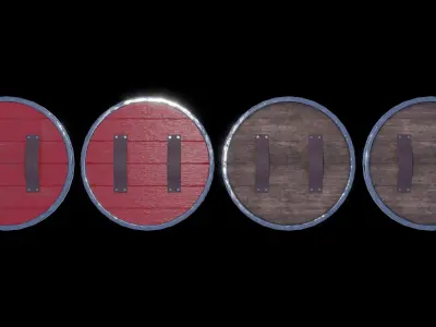 lowpoly Viking Style Shield 3D model Low-poly 3D model