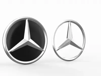 Mercedes-Benz Logo Low-poly 3D model