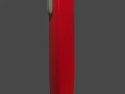 red ballpoint pen 3D model