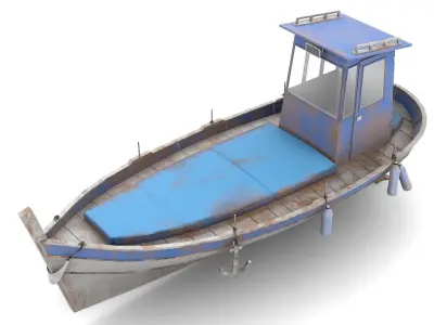 Fishing Boat 04 Low-poly 3D model