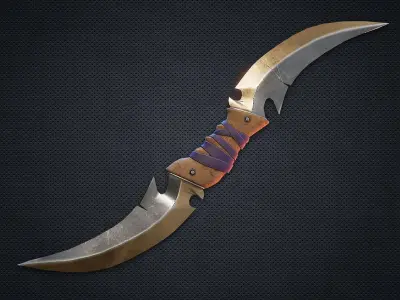 Boomerang Throwing Knife - Fantasy Knife Low-poly 3D model