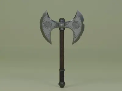 Double-Sided Axe Low-poly 3D model