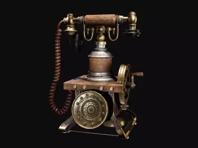 Old Phone  Game- Ready Asset Low-poly 3D model