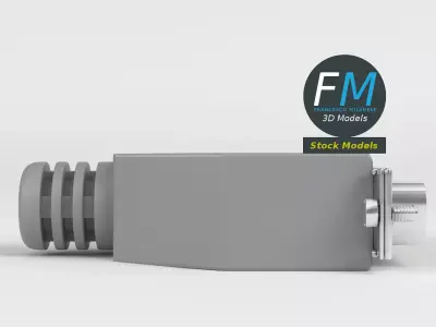 DB-25 Male D-Sub Connector 3D model