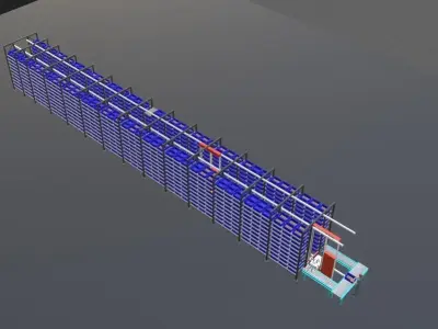 Multi Level Shuttle Automated Storage System 3D Designed model 3D model