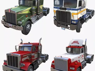80s American Truck 3D Model Pack