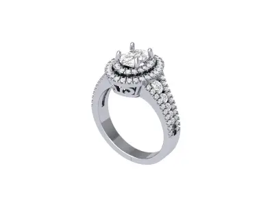 Oval Art Deco Ring 3D print model 5