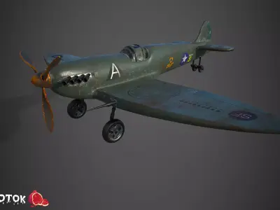 Spitfire wwii fighter plane 3D model