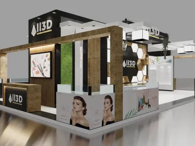 Exhibition Stand Stall Four Side Open 12X7 3D model