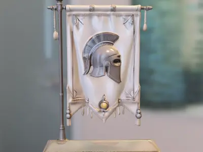 Spartan War Banner 3D model