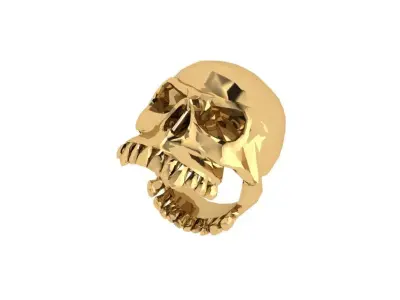 Skull Ring 3D print model 9
