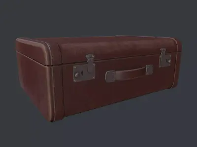 Leather Suitcase - Luggage - Leather Luggage - Leather - Bag     Low-poly 3D model