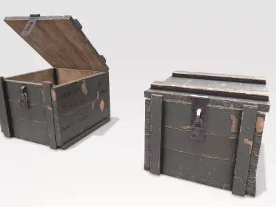 Army Crate 1 Low Poly Low-poly 3D model