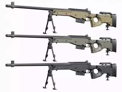 AWP Sniper Tactical Rifle L118 Low-poly 3D model