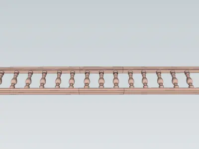 indian jodhpuri stone railing with balester 3D model