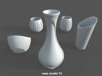 Vase Pack03 - 5 Models Free 3D print model