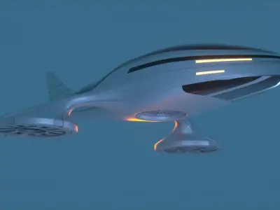 Futuristic Aircraft D 1 3D model