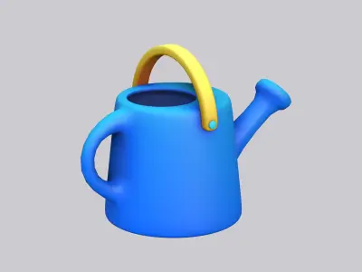 Watering Can Cartoon Low-poly 3D model