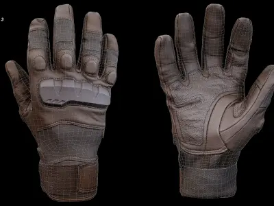 Tactical Gloves 012 Low-poly 3D model