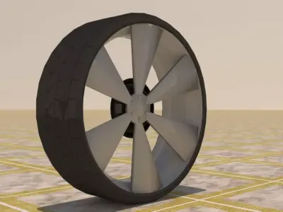 TYRE WITH ALLOY RIMS Low-poly 3D model