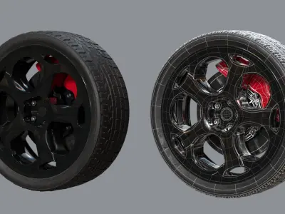 Car Wheel Low-poly 3D model from CGTrader