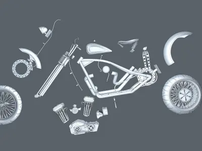 Custom yellow chopper 3D model