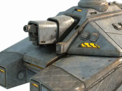 Future sci-fi maglev laser gun tank 3D model
