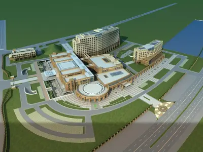 Hospital Building 3D model get