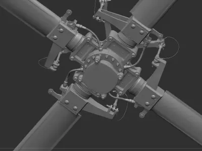 Black Hawk Rear Rotor Assembly 3D print model