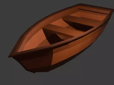 Low Poly Rowboat Low-poly 3D model