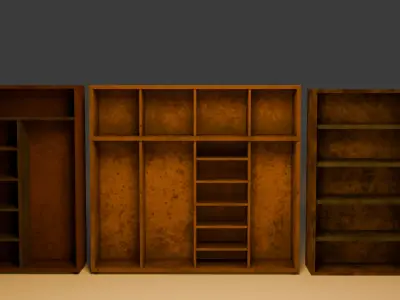 Retro Sci-Fi Closet Pack Low Poly Low-poly 3D model